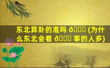 东北算卦的准吗 🐕 (为什么东北会看 🐒 事的人多)